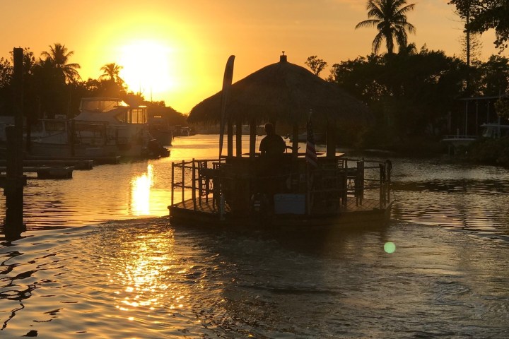 a sunset over a body of water